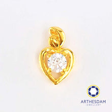 Load image into Gallery viewer, Arthesdam Jewellery 916 Gold Heart with Stone Pendant
