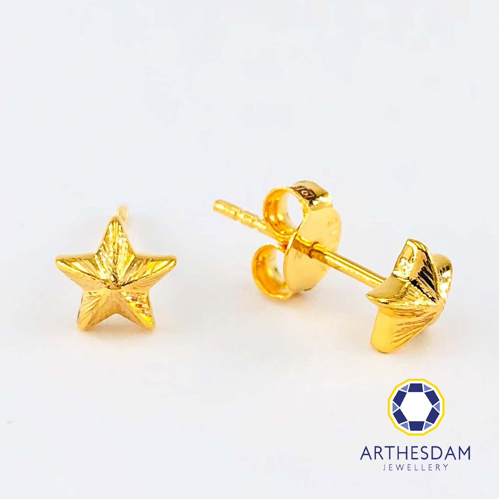 Arthesdam Jewellery 916 Gold Sparkle Star Earrings
