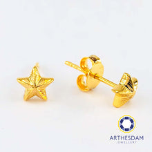 Load image into Gallery viewer, Arthesdam Jewellery 916 Gold Sparkle Star Earrings
