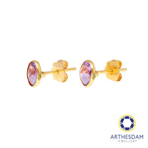 Arthesdam Jewellery 18K Yellow Gold Eva Earrings (Purple Amethyst)