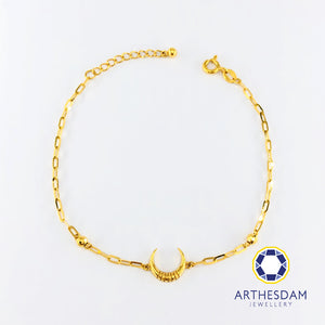 Arthesdam Jewellery 916 Gold Crescent Moon Bracelet