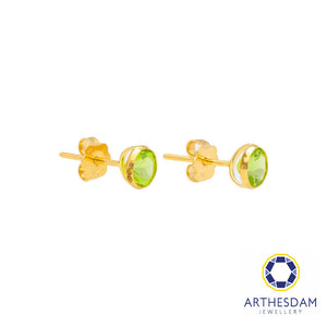 Arthesdam Jewellery 18K Yellow Gold Ella Earrings (Green Peridot)