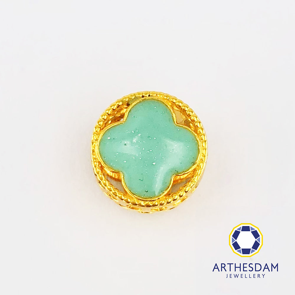 Arthesdam Jewellery 916 Gold Mint Green Clover Bead Charm