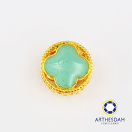 Arthesdam Jewellery 916 Gold Mint Green Clover Bead Charm