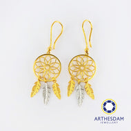 Arthesdam Jewellery 916 Gold Two-toned Dreamcatcher Earrings