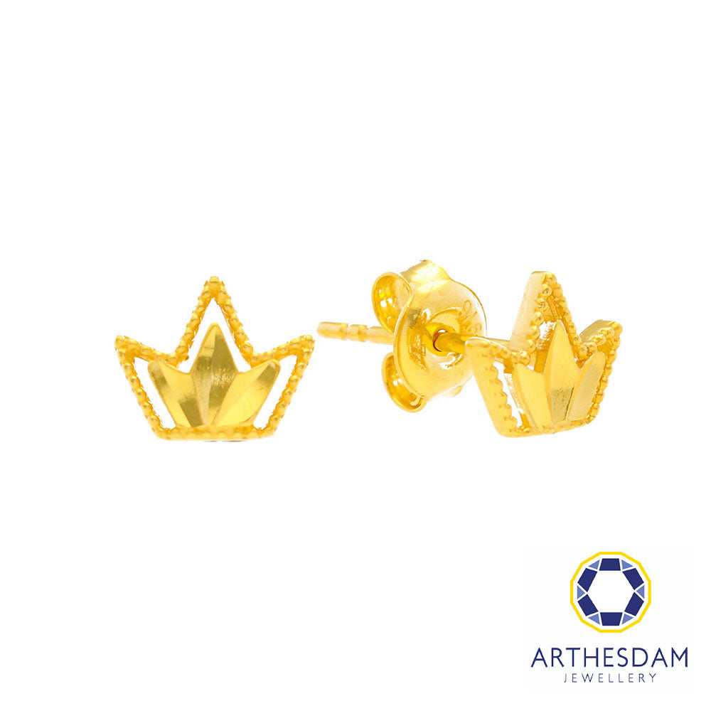 Arthesdam Jewellery 916 Gold Glorious Royal Crown Earrings