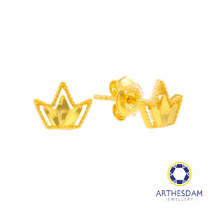 Arthesdam Jewellery 916 Gold Glorious Royal Crown Earrings