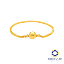 Load image into Gallery viewer, Arthesdam Jewellery 916 Gold Plain Ball Lock Charm Bracelet
