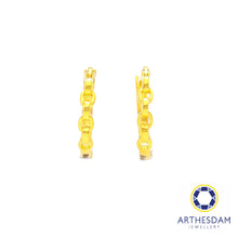 Load image into Gallery viewer, Arthesdam Jewellery 916 Gold Chain Design Hoop Earrings
