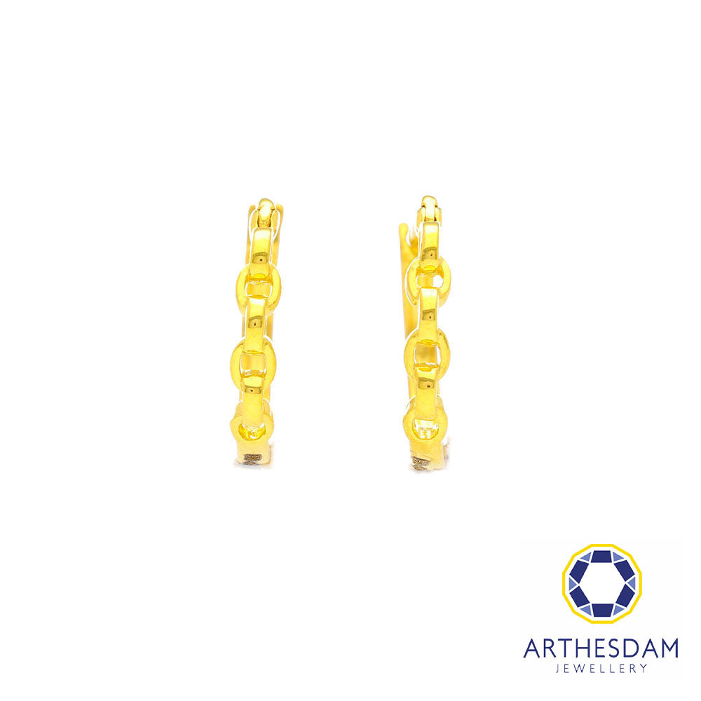 Arthesdam Jewellery 916 Gold Chain Design Hoop Earrings
