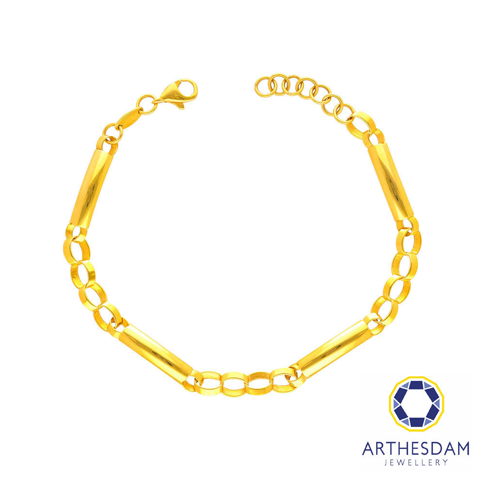 Arthesdam Jewellery 916 Gold Plain Tube Link Bracelet