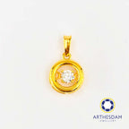 Arthesdam Jewellery 916 Gold Circle with Stone Pendant