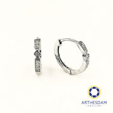 Load image into Gallery viewer, Arthesdam Jewellery 925 Silver Stone Hoop Earrings
