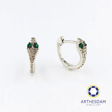 Load image into Gallery viewer, Arthesdam Jewellery 925 Silver Snake Hoop Earrings
