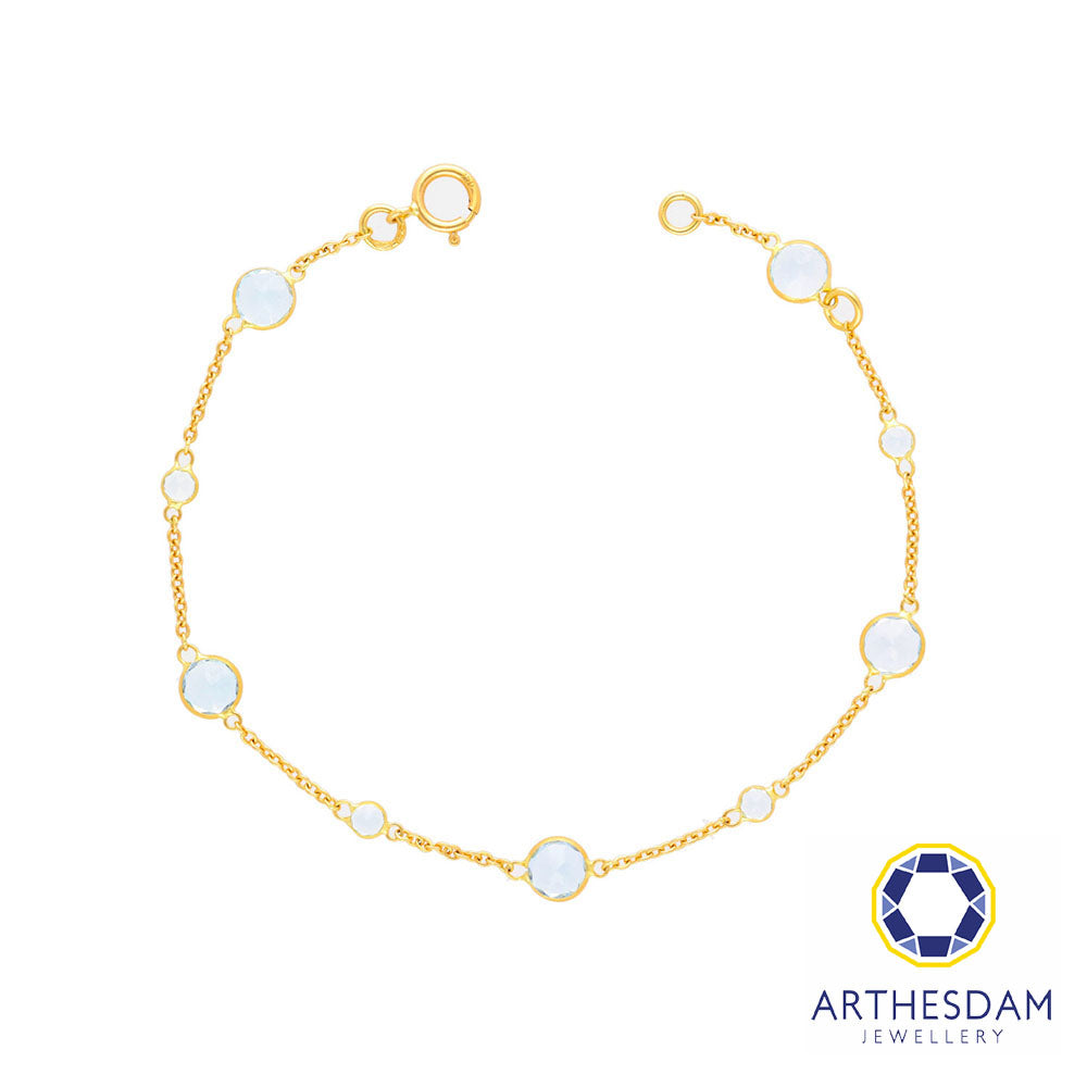 Arthesdam Jewellery 18K Yellow Gold Cordelia Bracelet (Light Blue Topaz)