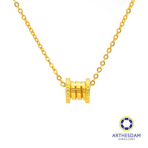 Arthesdam Jewellery 916 Gold Spring Barrel Necklace