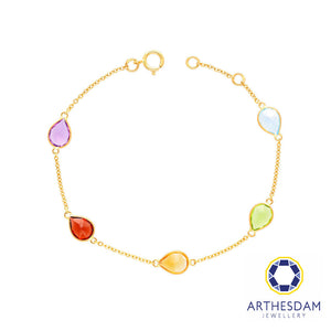 Arthesdam Jewellery 18K Yellow Gold Thanos 5 Gemstones Bracelet