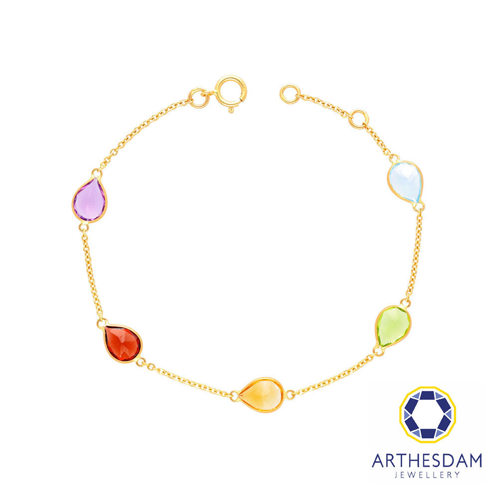 Arthesdam Jewellery 18K Yellow Gold Thanos 5 Gemstones Bracelet