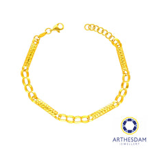 Load image into Gallery viewer, Arthesdam Jewellery 916 Gold Shiny Tube Link Bracelet
