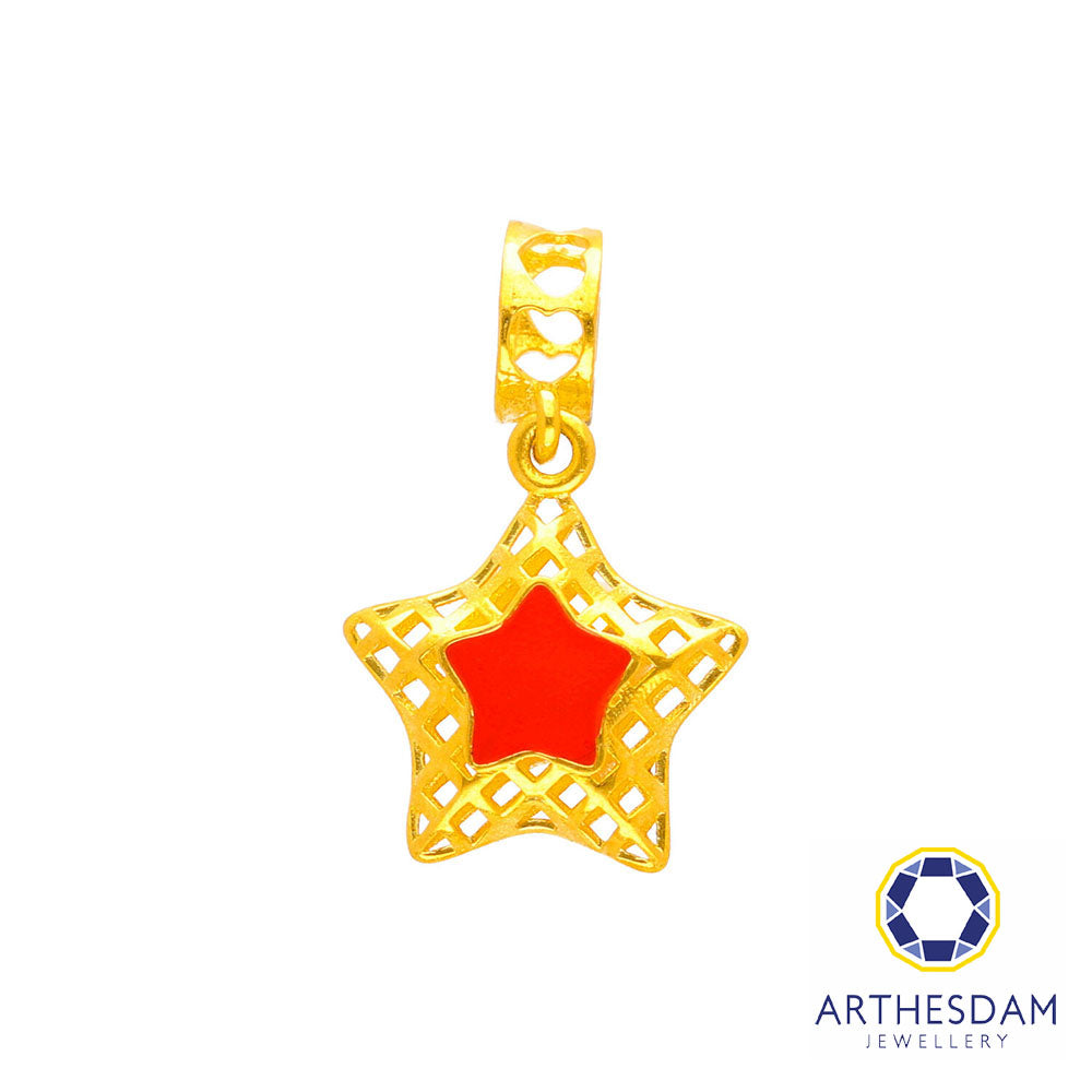 Arthesdam Jewellery 916 Gold Lucky Red Star Charm