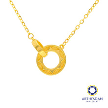 Load image into Gallery viewer, Arthesdam Jewellery 916 Gold Interlinked Sun Circle Necklace
