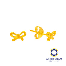 Load image into Gallery viewer, Arthesdam Jewellery 916 Gold Adorable Ribbon Earrings
