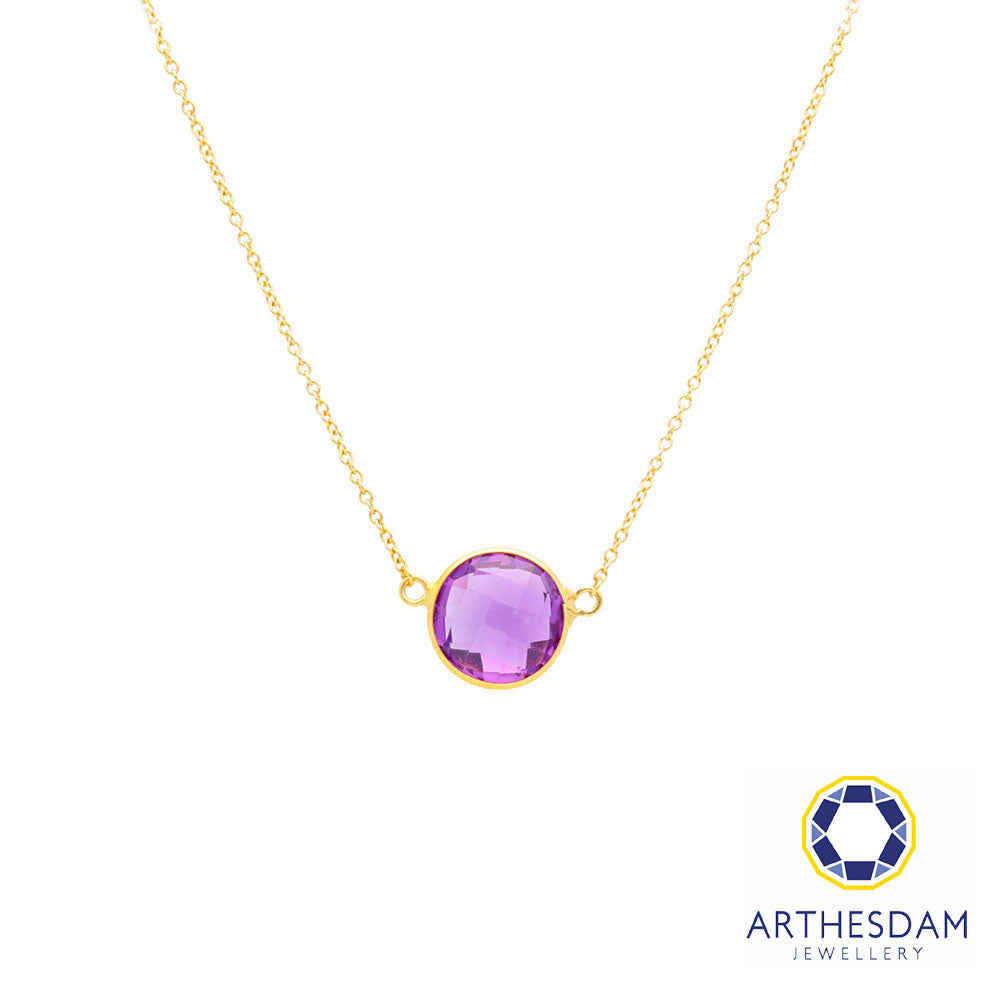 Arthesdam Jewellery 18K Yellow Gold Talia Necklace (Purple Amethyst)