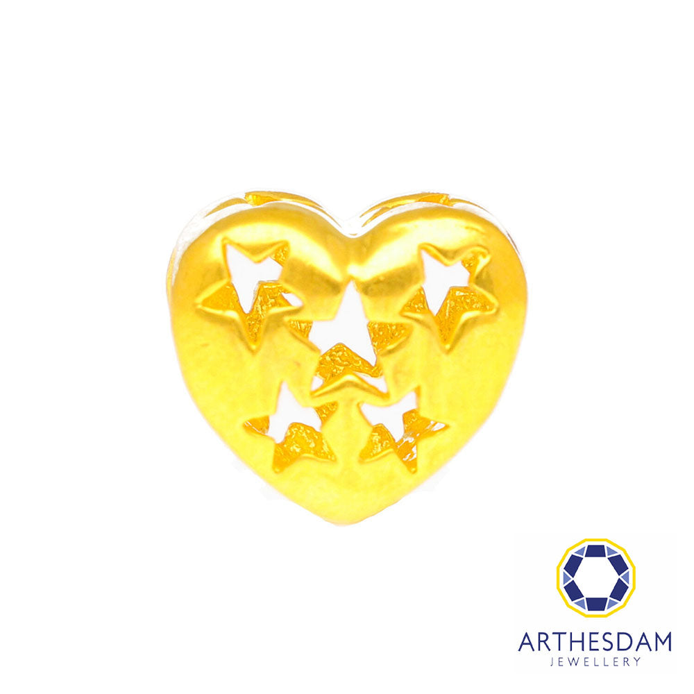 Arthesdam Jewellery 916 Gold Heart with Stars Charm