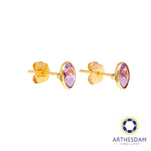 Load image into Gallery viewer, Arthesdam Jewellery 18K Yellow Gold Eva Earrings (Purple Amethyst)
