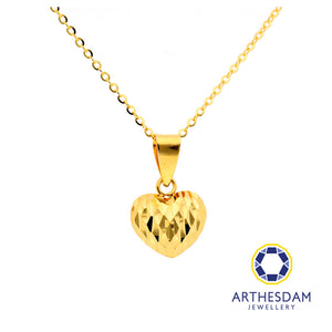 Arthesdam Jewellery 916 Gold Multi-faceted Dainty Heart Pendant