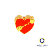 Arthesdam Jewellery 916 Gold Red Heart And Arrow Charm