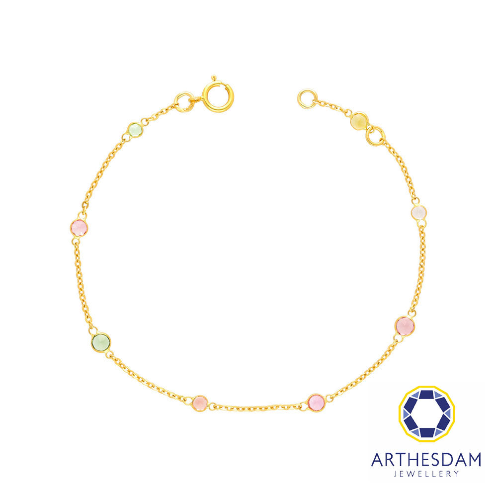 Arthesdam Jewellery 18K Yellow Gold Adora Tourmaline Bracelet (Multi-Colour)