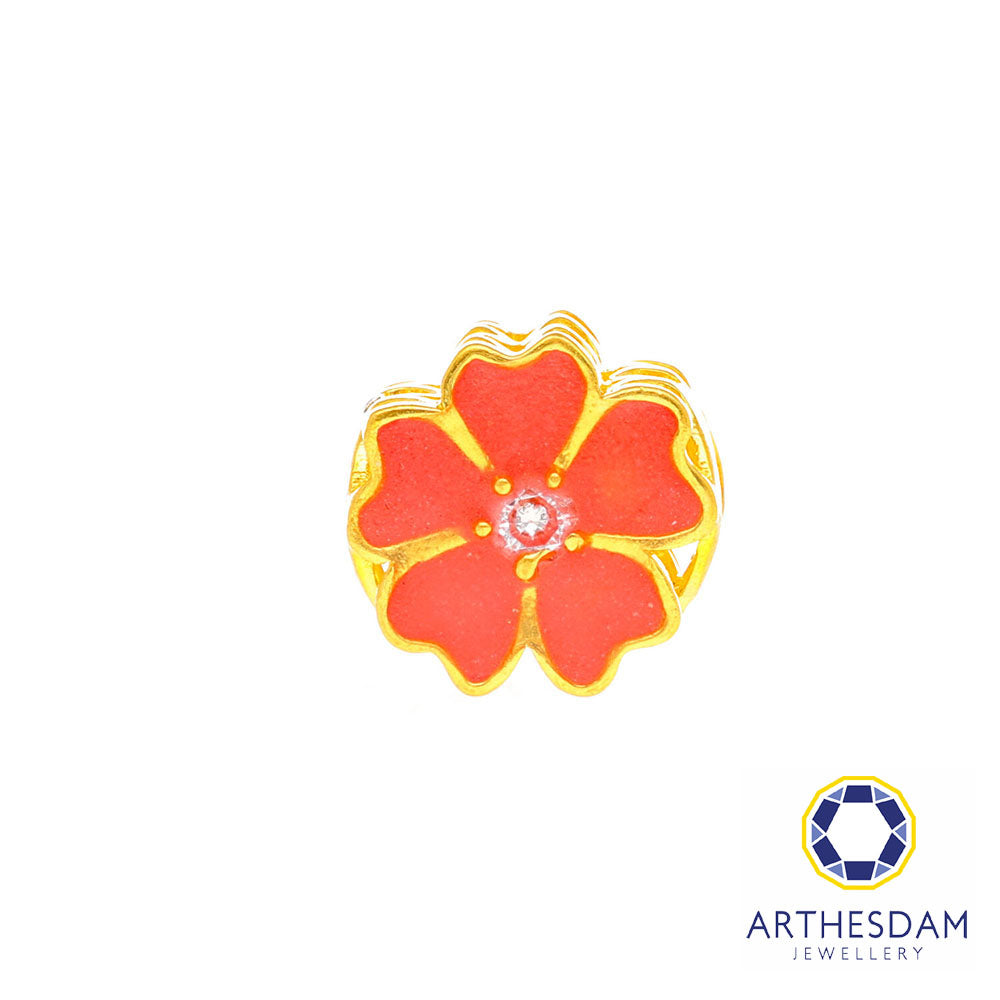 Arthesdam Jewellery 916 Gold Pink Sakura Flower Charm