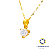 Load image into Gallery viewer, Arthesdam Jewellery 916 Gold Glittering Stone Heart Pendant
