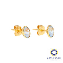 Load image into Gallery viewer, Arthesdam Jewellery 18K Yellow Gold Eva Earrings (Blue Topaz)
