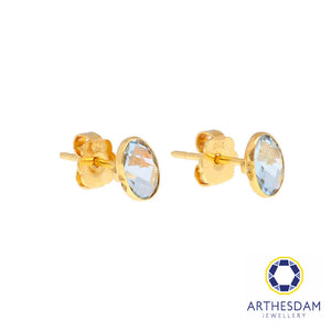 Arthesdam Jewellery 18K Yellow Gold Eva Earrings (Blue Topaz)