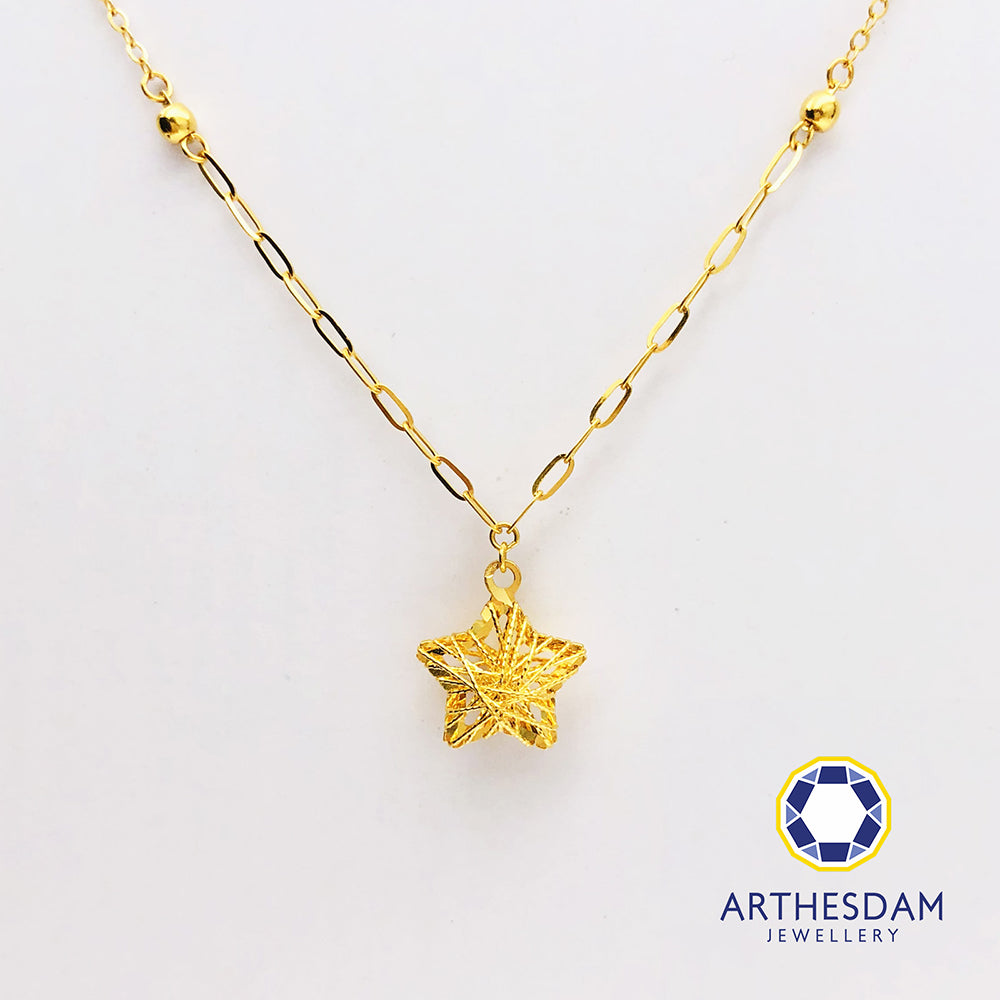 Arthesdam Jewellery 916 Gold Wishing Star Necklace
