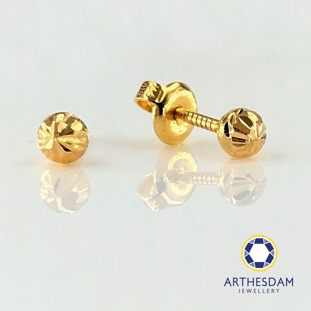 Arthesdam Jewellery 916 Gold Sparkling Ball Earrings