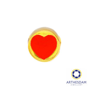 Arthesdam Jewellery 916 Gold Red Heart Spacer Charm