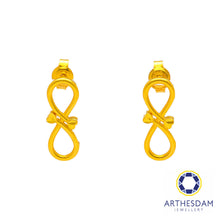 Load image into Gallery viewer, Arthesdam Jewellery 916 Gold Double Heart Infinity Earrings
