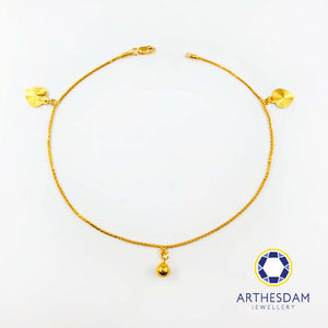 Arthesdam Jewellery 916 Gold Ice Cream Anklet with Charms