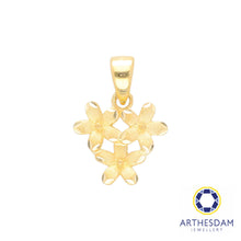 Load image into Gallery viewer, Arthesdam Jewellery 14K Yellow Gold Trio Flower Pendant
