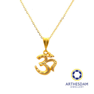 Arthesdam Jewellery 916 Gold Faceted Sanskrit Om Pendant