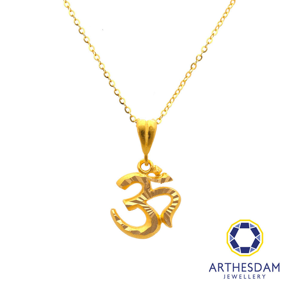 Arthesdam Jewellery 916 Gold Faceted Sanskrit Om Pendant