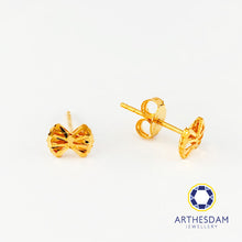Load image into Gallery viewer, Arthesdam Jewellery 916 Gold Ribbon Earrings
