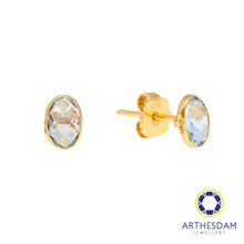 Load image into Gallery viewer, Arthesdam Jewellery 18K Yellow Gold Eva Earrings (Blue Topaz)
