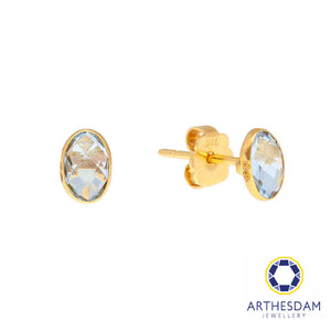 Arthesdam Jewellery 18K Yellow Gold Eva Earrings (Blue Topaz)