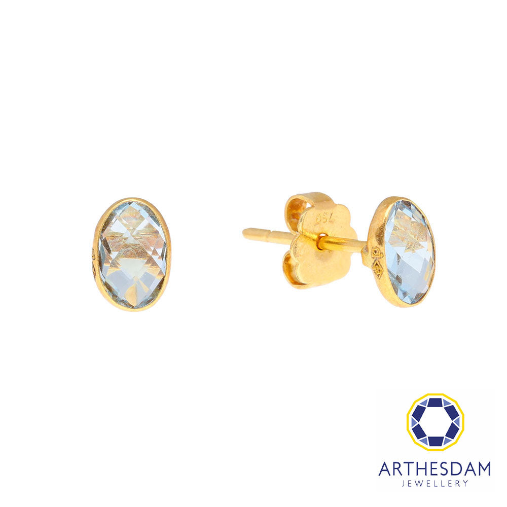 Arthesdam Jewellery 18K Yellow Gold Eva Earrings (Blue Topaz)