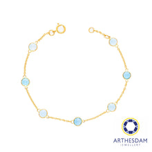 Load image into Gallery viewer, Arthesdam Jewellery 18K Yellow Gold Heather Bracelet (Dark Blue Topaz)
