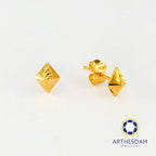 Arthesdam Jewellery 916 Gold Pyramid Diamond Earrings